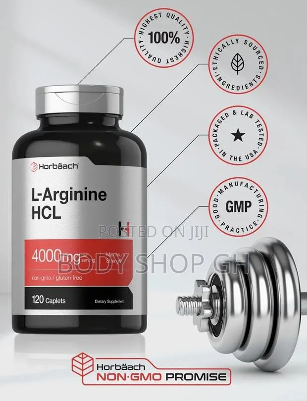 L-Arginine HCL 4000mg | 120 Caplets | Amino Acid for Men and Women · Photo 1