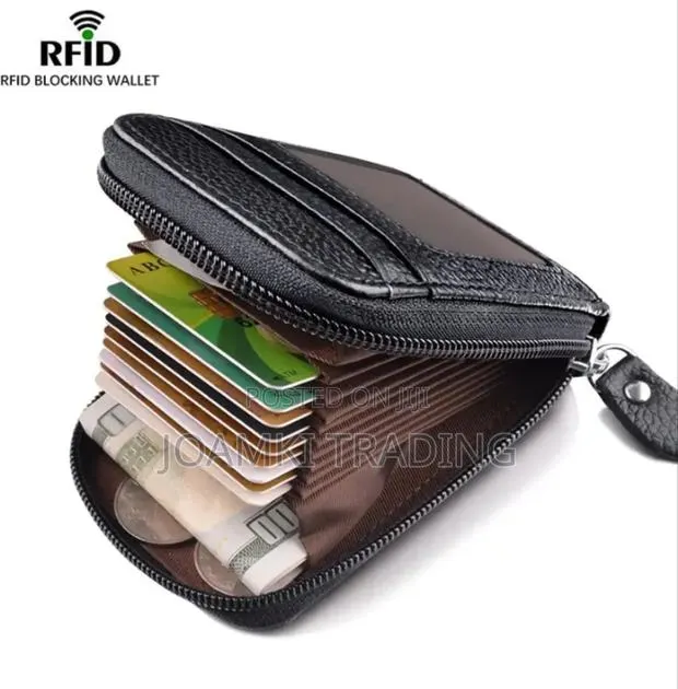 Men's Leather Wallet RFID, Multi Card Holder Zipping Pocket · Photo 1