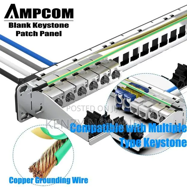 Ampcom 24 Ports 1u Blank Keystone Patch Panel · Photo 1