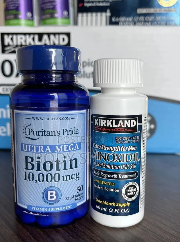 Bald Hair Regrowth Pack - Kirkland Minoxidil + Biotin · Photo 1