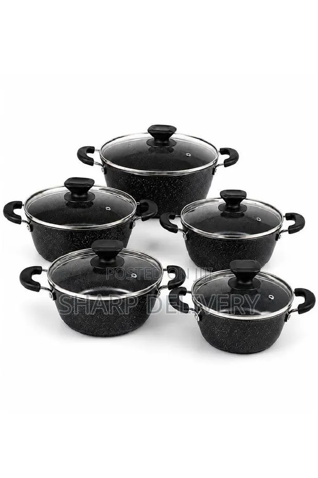 20/22/24/26/28cm Non-Stick Marble-Coated Cookware Set With 5 Ca · Photo 1