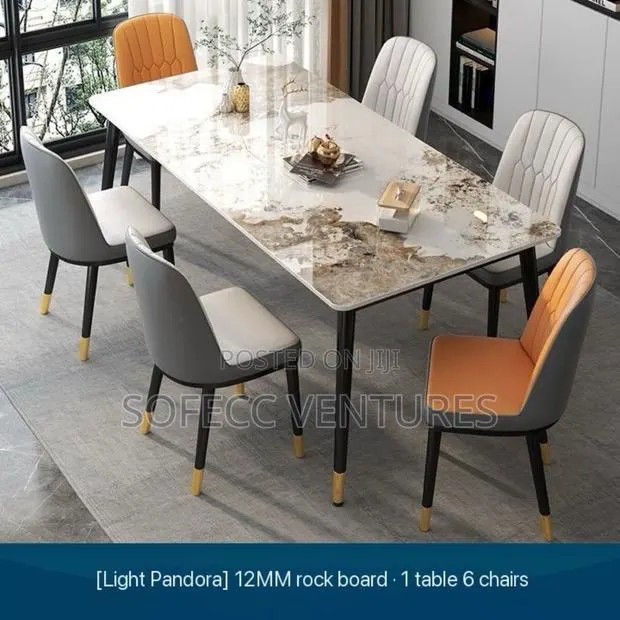 Luxury Italian Rock Table + 6 Chairs · Photo 1