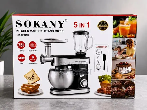 Original SOKANY 5-in-1 Kitchen Master Stand Mixer 7.5L 1200W · Photo 1