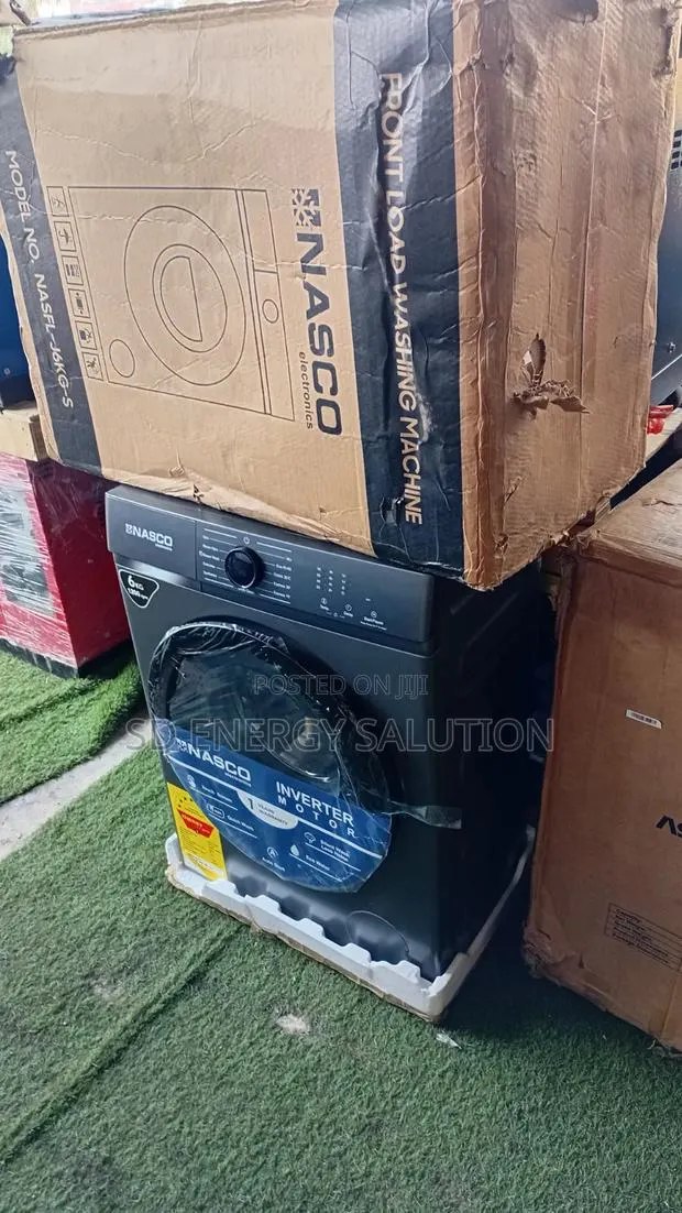 Nasco 6KG Front Load Washing Machine – Full Automatic Silver · Photo 1