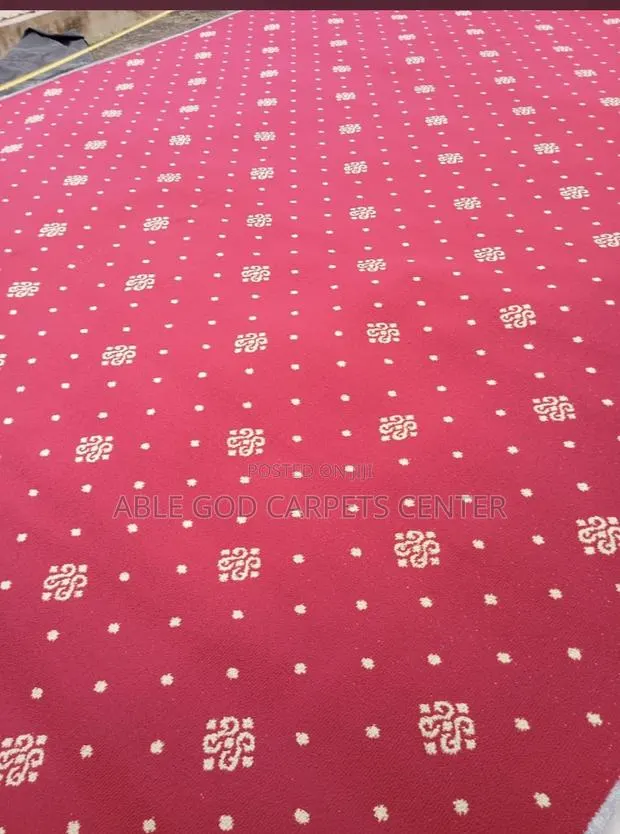 Heavy and Thick Red Carpet With Design for Church and All Activities · Photo 1