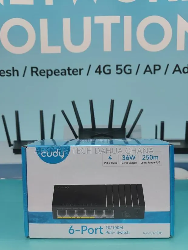Cudy 6-Port 10/100m PoE+ Switch · Photo 1