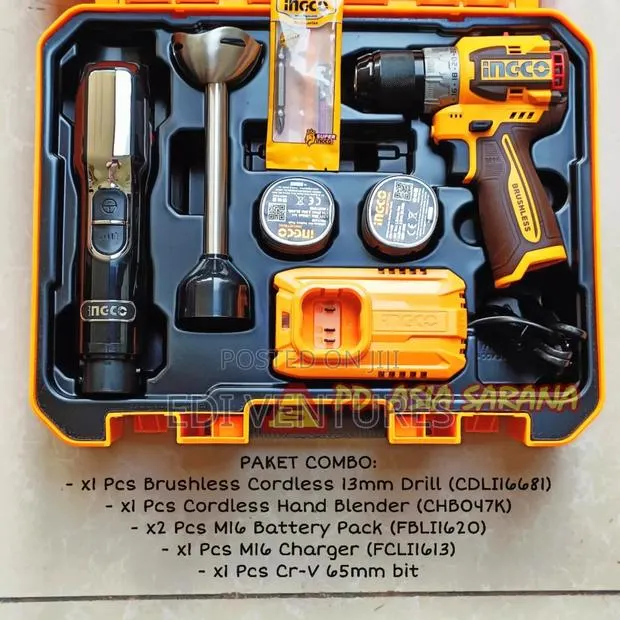 Ingco 2 Pieces Combo KIT Drill + Blender - Ckli1628 · Photo 1