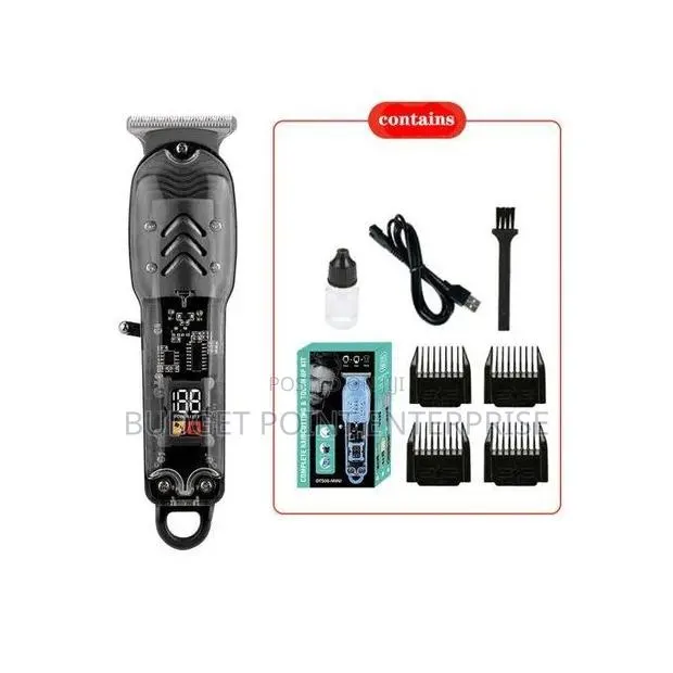 Rechargeable Hair Trimmer With Display Battery Percentage
