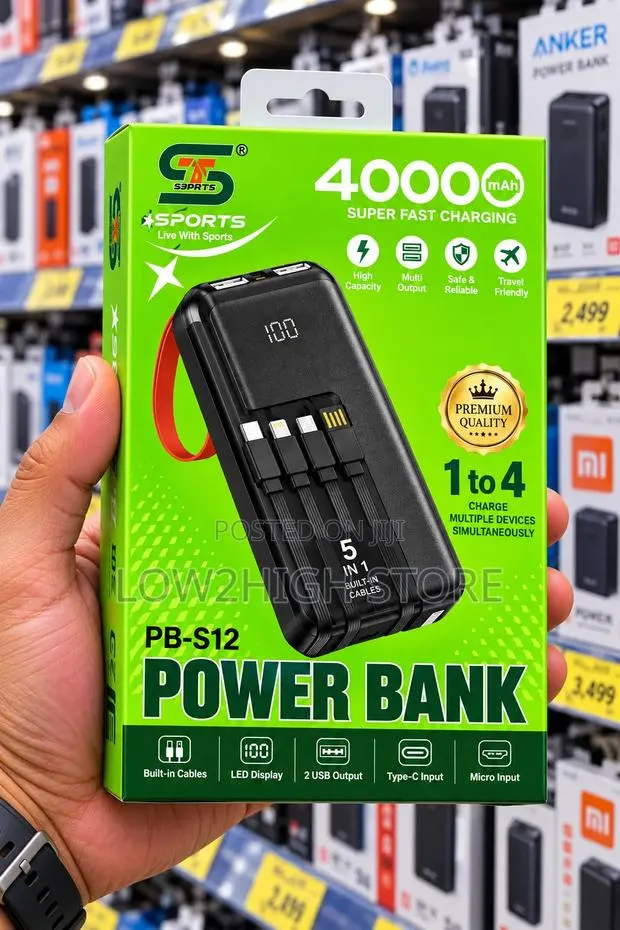Sports PB-S12 40,000mAh Super Fast-Charging Power Bank - Low2High · Photo 1