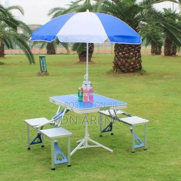 Outdoor 4 Seater Chairs And Table With Vender Umbrella · Photo 1