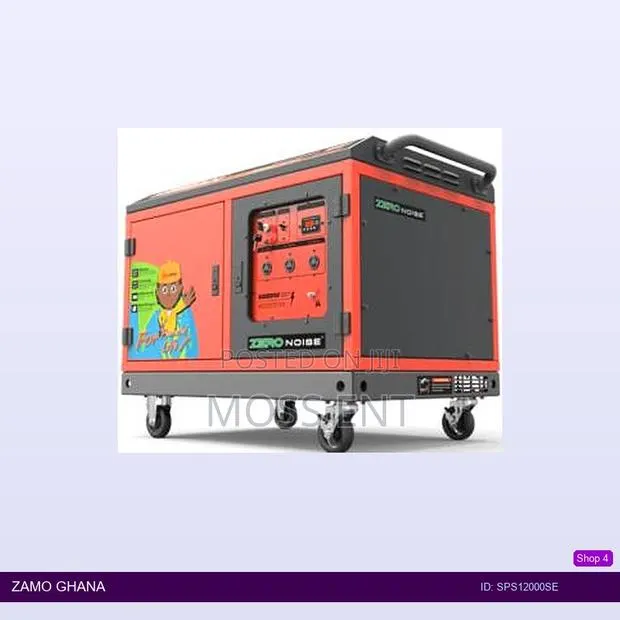 Generator Gasoline 6kw Silent Tyre and Battery - Sps12000se · Photo 1