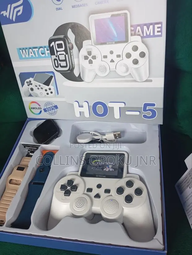 Hot-5 Series 10 Smartwatch + Gaming Console (520 Games) + 4 Straps Set · Photo 1