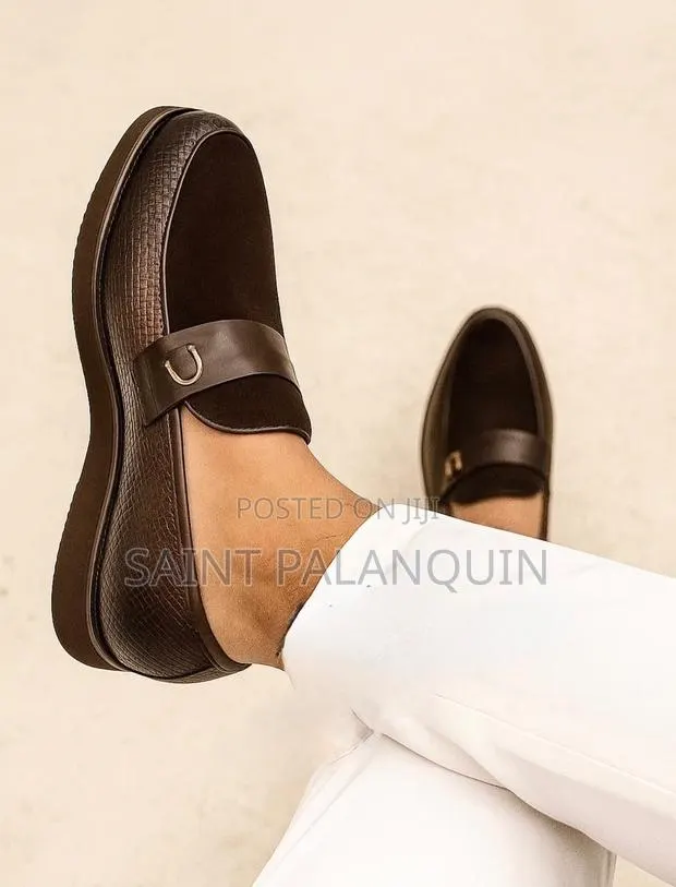 Brown Dino Verratti Leather and Suede Loafers · Photo 1