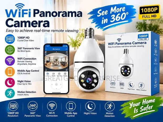1080P WiFi Panorama Light Bulb Security Camera · Photo 1