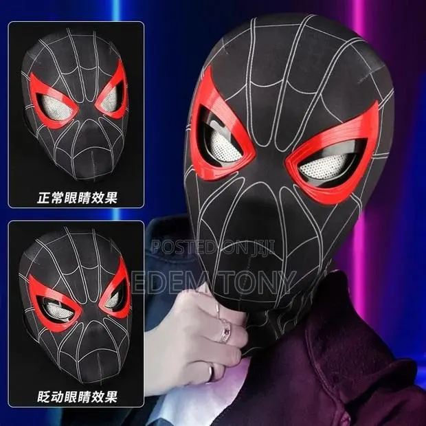 Miles Morales Spider-Man Helmet Features -Black Red Design- Adults · Photo 2