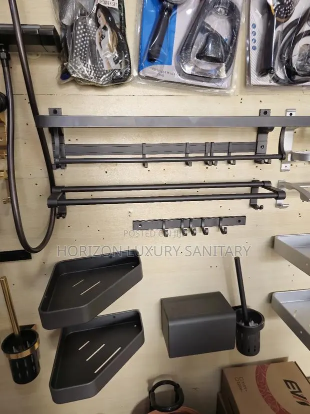 Ash/Grey Bathroom Storage Accessories 6 Set · Photo 1