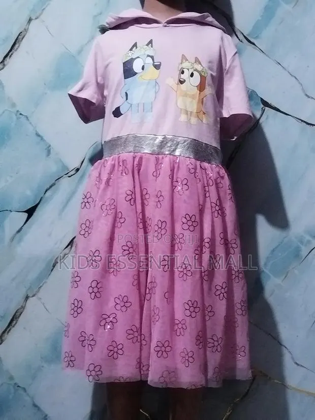 Pink Bluey and Bingo Cartoon Dress for Kids · Photo 1