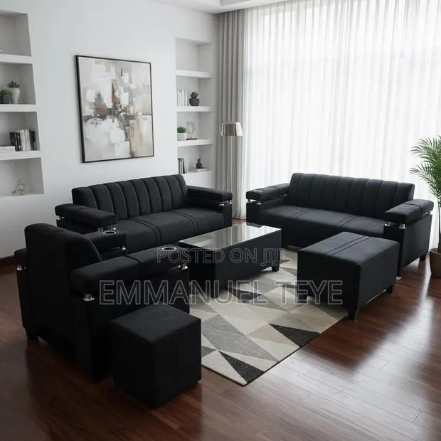 Black Luxury Family Set Sofa