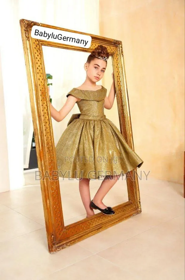 Premium Princess Gold Ball / Gown Dress (Turkey Imported) · Photo 1