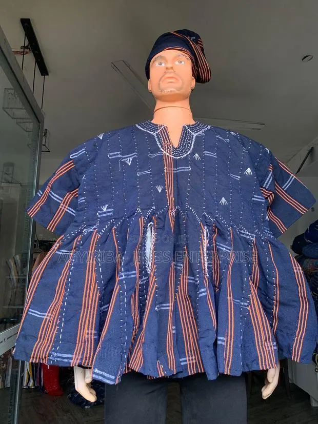 Blue and Orange Strips Men Smock · Photo 1