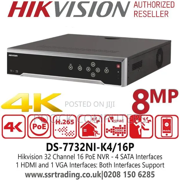 Hikvision Ip 32ch NVR 16port Poe (Ds-7732ni-/16p) +4 HDD Interface 8mp · Photo 1