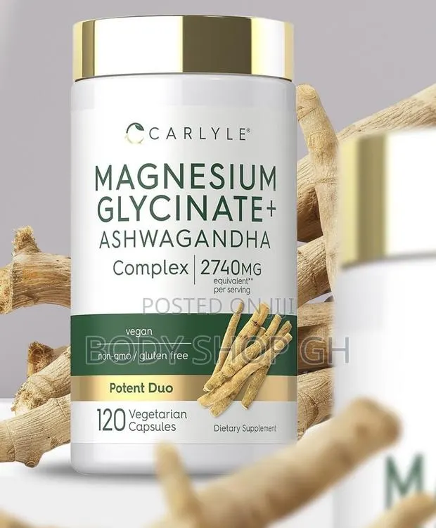 Carlyle Magnesium Glycinate With Ashwagandha | 120 Caps| Potent Duo · Photo 1