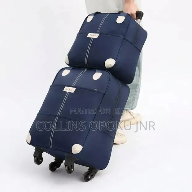 2-in-1 Trolley Luggage Travel Bag - Dark Blue