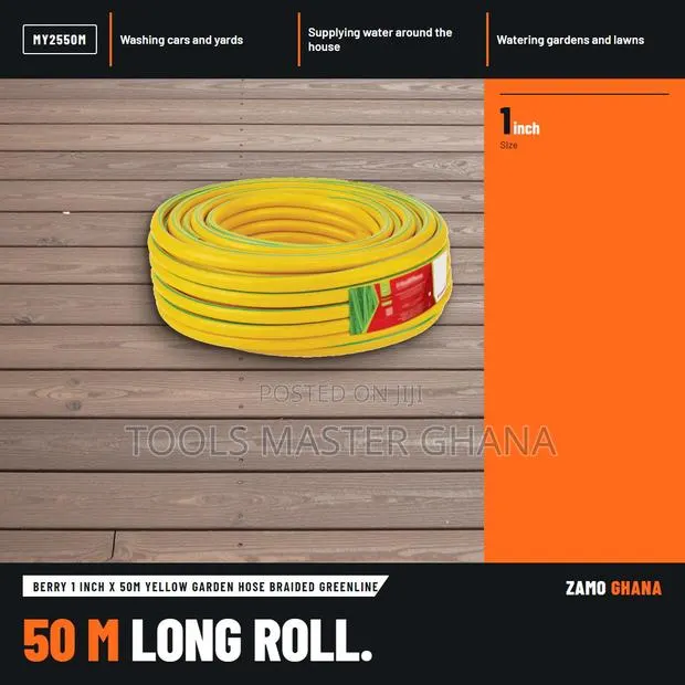 Berry 1 Inch X 50M Yellow Garden Hose Braided Greenline - MY2550M · Photo 1