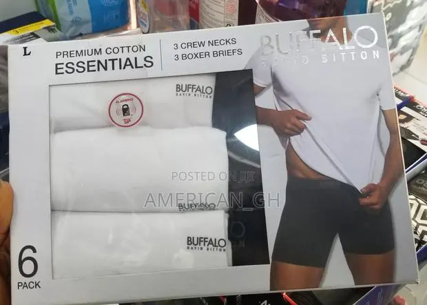 Buffalo Premium Cotton, 3 Crew and 3 Briefs, M/L · Photo 1