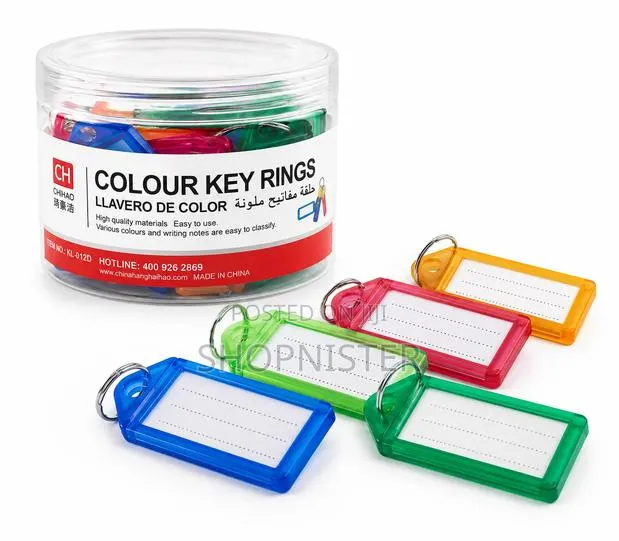 24 Colour Key Rings / Key Tags · Photo 1