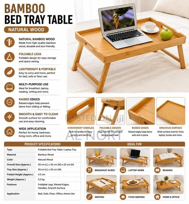 Bamboo Bed Tray Table · Photo 1