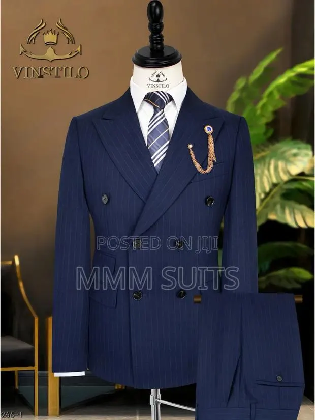 Vinstillo Classic Fashion Turkish Stripped Double-Breasted Men Suit · Photo 1