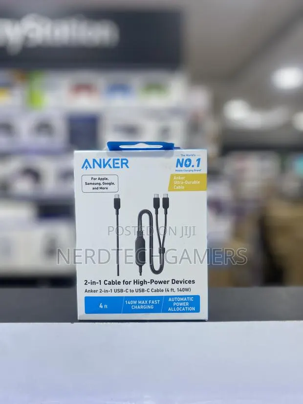 ANKER 2in1 USB-C to USB-C 6ft 140w · Photo 1