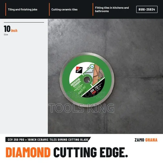 Cev 250 Pro > 10Inch Ceramic Tiles Dimond Cutting Blade - RUBI-25934 · Photo 1