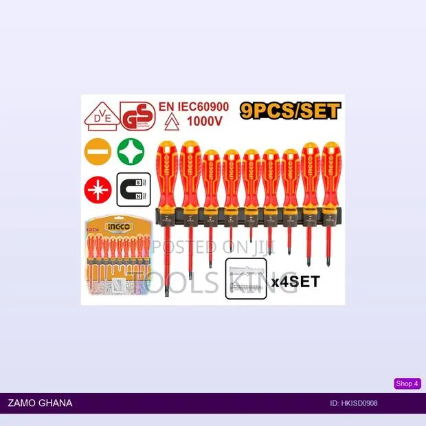 9 PCS Insulated Screwdriver - Hkisd0908 · Photo 1