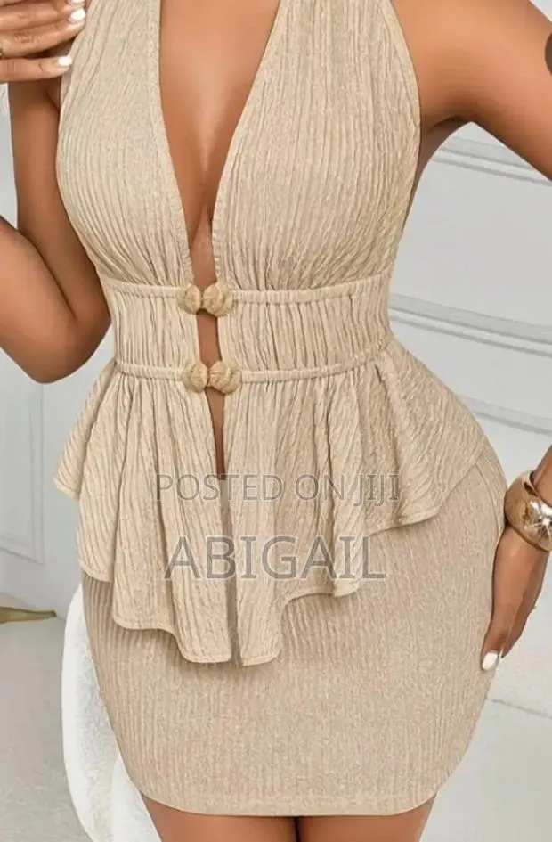 Summer Elegant Vacation Date Backless Top With Skirt 2pcs Set · Photo 1