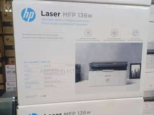 HP Laserjet 136w Printer B/W Print Scan Copy, Wifi / 110a Toner · Photo 1