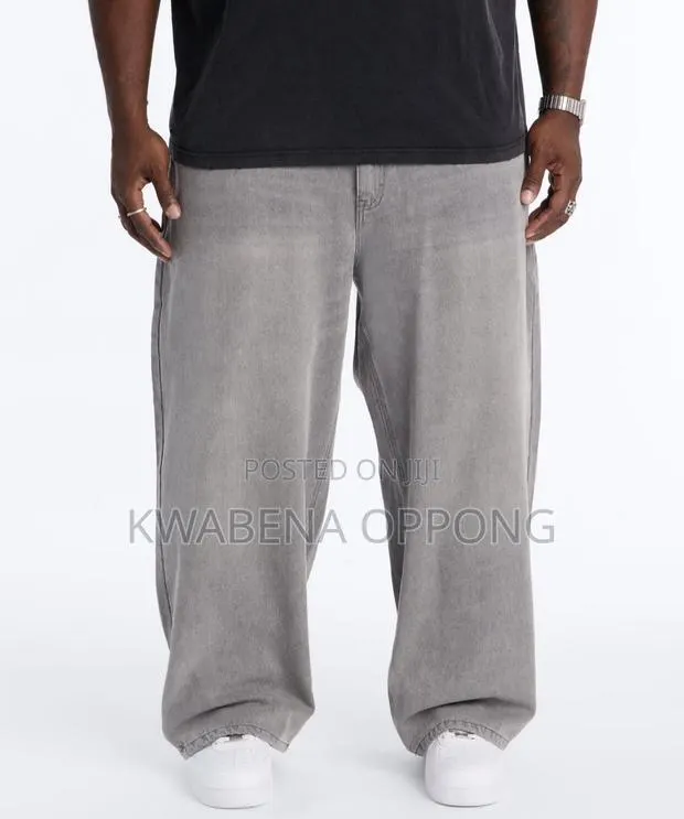 Fashion Nova Washed Dark Grey Baggy Jeans (W36-38) · Photo 1