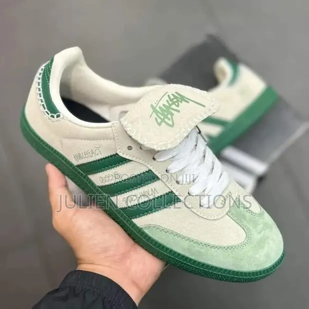 Adidas Samba X Stussy Cream and Green · Photo 1
