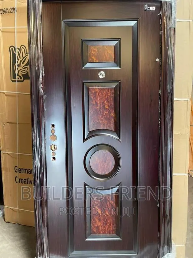 Smooth Stainless Steel Single Security Door+Handles Set · Photo 1
