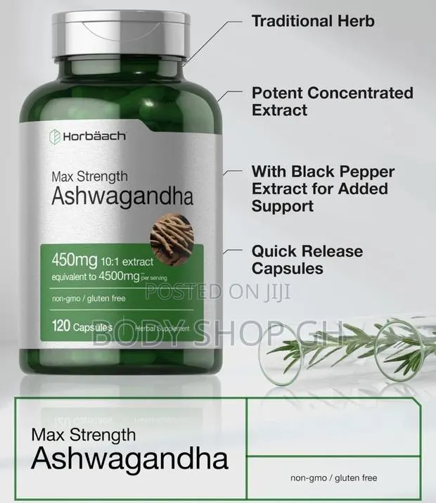 Maximum Strength Ashwagandha Supplement | 120 Capsules | · Photo 1