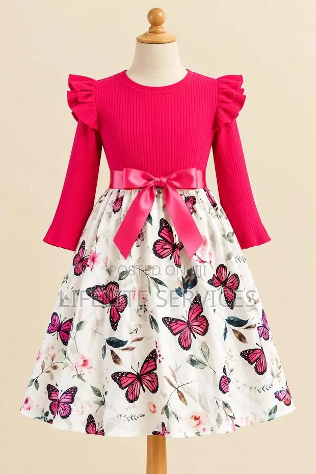 Beautiful Butterfly Design Dress for Girls 5 to 7yrs · Photo 1
