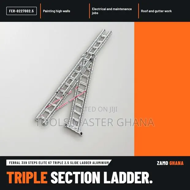 Ferral 3X9 Steps Elite 67 Triple 2.5 Slide Ladder Alum - FER-.5 · Photo 1