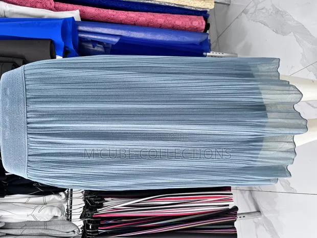 Dusty Blue Pleated Midi Skirt · Photo 1