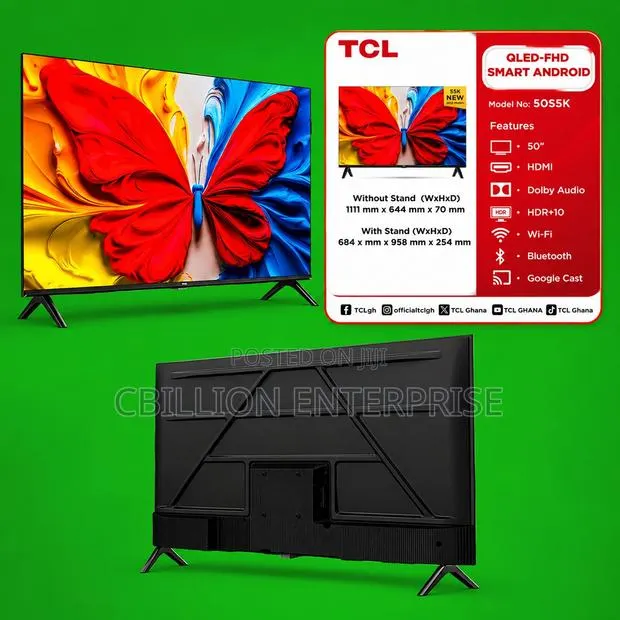 TCL 50 Inches QLED Full HD Smart Google TV - Black · Photo 1