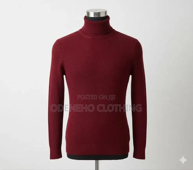 Wine And Army Green Turtle Neck For Unisex · Photo 1