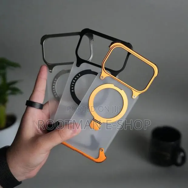 Magnetic Metal Frosted Bumper Stand Case for iPhone 17 Pro and Pro Max · Photo 1