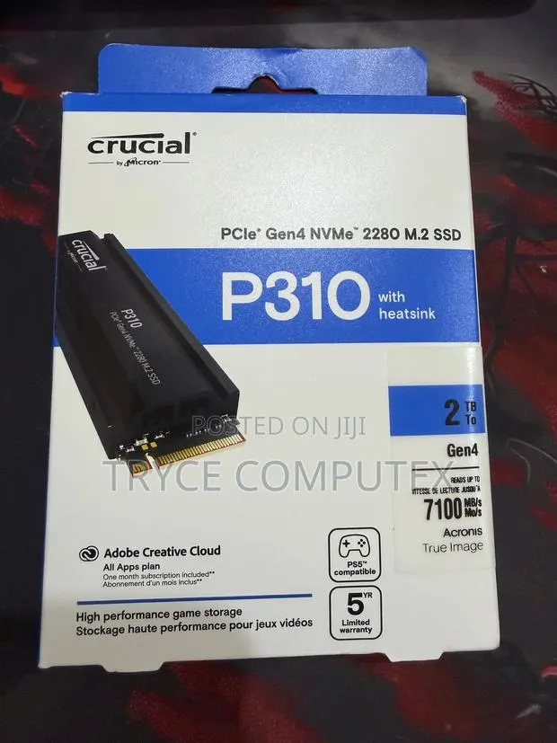 2tb Crucial P310 Nvme SSD Drive With Heatsink for Ps5 and Desktop · Photo 1