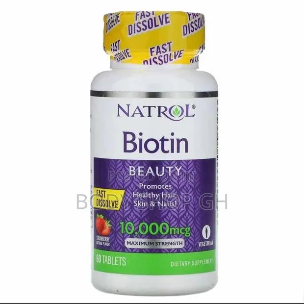 Natrol Biotin-10,000mcg for Hair, Skin and Nails (Strawberry · Photo 1