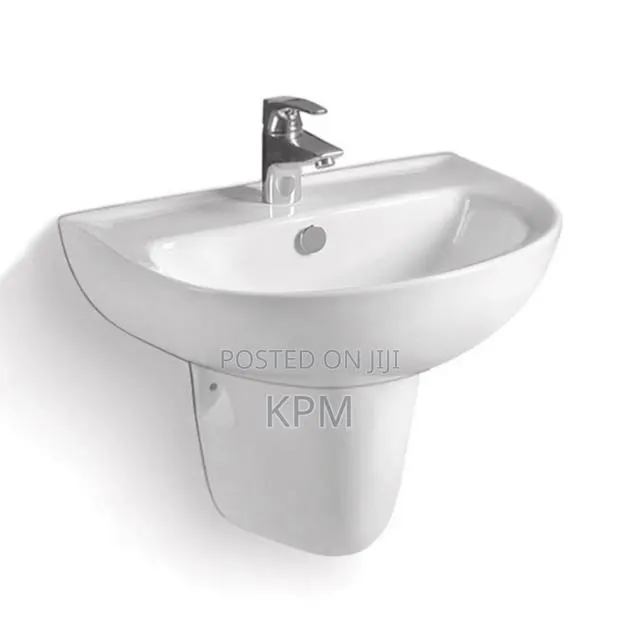 Ceramic Wall Hunging Basin Short Pedestal Stand · Photo 1